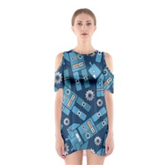 Seamless Pattern Robot Shoulder Cutout One Piece by Sapixe