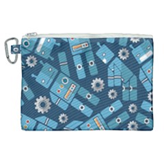 Seamless Pattern Robot Canvas Cosmetic Bag (xl) by Sapixe