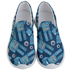 Seamless Pattern Robot Men s Lightweight Slip Ons