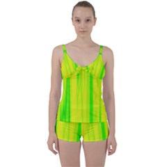 Shading Pattern Symphony Tie Front Two Piece Tankini by Sapixe