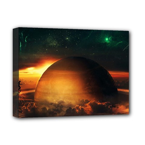 Saturn Rings Fantasy Art Digital Deluxe Canvas 16  X 12   by Sapixe