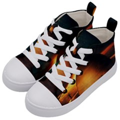 Saturn Rings Fantasy Art Digital Kid s Mid-top Canvas Sneakers by Sapixe