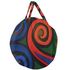 Simple Batik Patterns Giant Round Zipper Tote by Sapixe