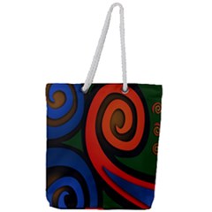 Simple Batik Patterns Full Print Rope Handle Tote (large) by Sapixe