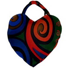 Simple Batik Patterns Giant Heart Shaped Tote by Sapixe