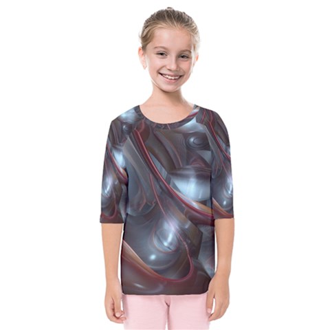 Shells Around Tubes Abstract Kids  Quarter Sleeve Raglan Tee by Sapixe