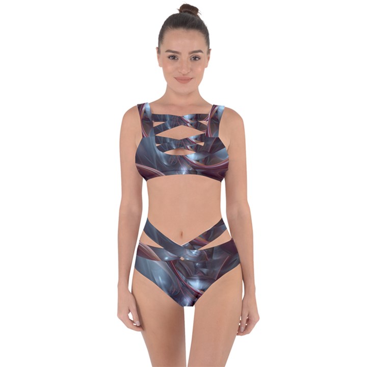 Shells Around Tubes Abstract Bandaged Up Bikini Set 