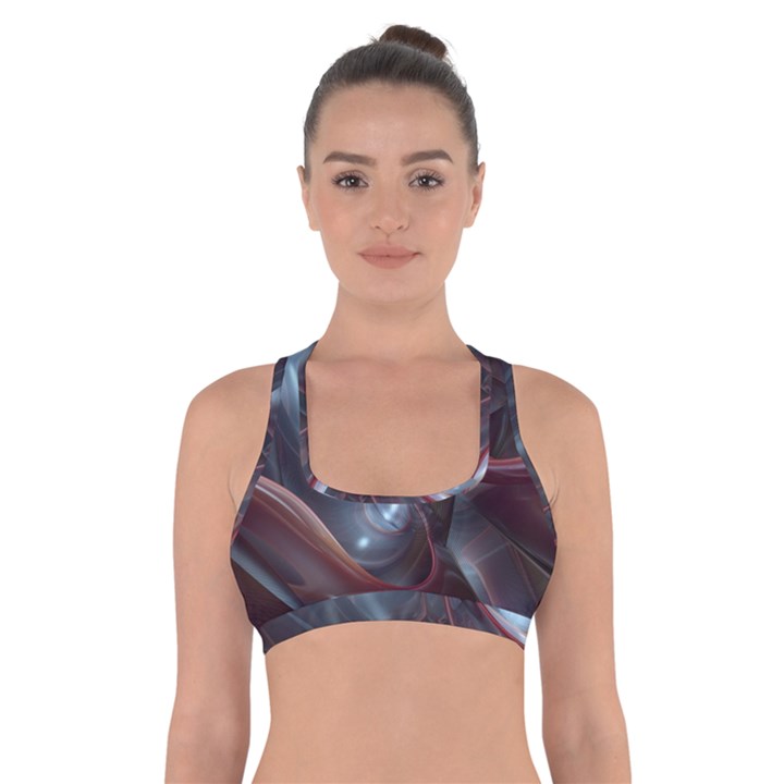 Shells Around Tubes Abstract Cross Back Sports Bra