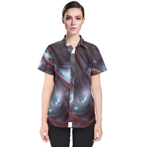 Shells Around Tubes Abstract Women s Short Sleeve Shirt by Sapixe