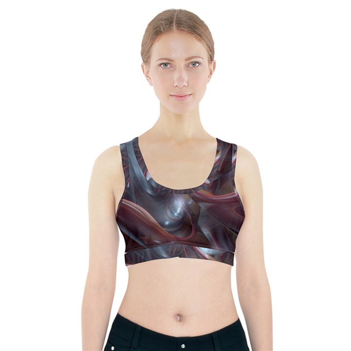 Shells Around Tubes Abstract Sports Bra With Pocket