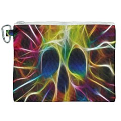 Skulls Multicolor Fractalius Colors Colorful Canvas Cosmetic Bag (xxl) by Sapixe