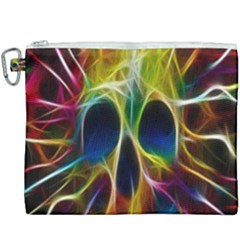 Skulls Multicolor Fractalius Colors Colorful Canvas Cosmetic Bag (xxxl) by Sapixe