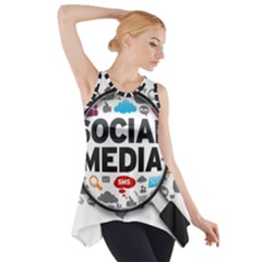 Social Media Computer Internet Typography Text Poster Side Drop Tank Tunic by Sapixe