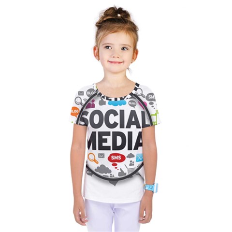 Social Media Computer Internet Typography Text Poster Kids  One Piece Tee by Sapixe