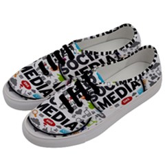 Social Media Computer Internet Typography Text Poster Men s Classic Low Top Sneakers by Sapixe