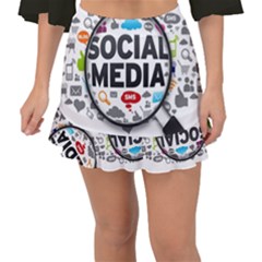 Social Media Computer Internet Typography Text Poster Fishtail Mini Chiffon Skirt by Sapixe