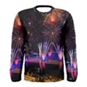 Singapore The Happy New Year Hotel Celebration Laser Light Fireworks Marina Bay Men s Long Sleeve Tee View1