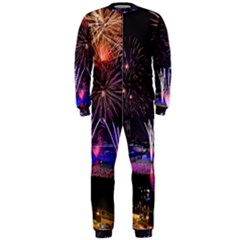 Singapore The Happy New Year Hotel Celebration Laser Light Fireworks Marina Bay Onepiece Jumpsuit (men)  by Sapixe