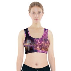 Singapore New Years Eve Holiday Fireworks City At Night Sports Bra With Pocket