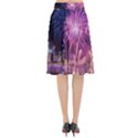 Singapore New Years Eve Holiday Fireworks City At Night Flared Midi Skirt View2