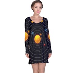 Solar System Long Sleeve Nightdress by Sapixe