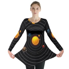 Solar System Long Sleeve Tunic  by Sapixe