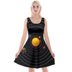 Solar System Reversible Velvet Sleeveless Dress