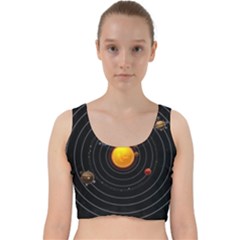 Solar System Velvet Racer Back Crop Top