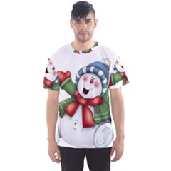 Snowman With Scarf Men s Sports Mesh Tee