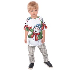 Snowman With Scarf Kids Raglan Tee