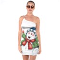 Snowman With Scarf One Soulder Bodycon Dress View1