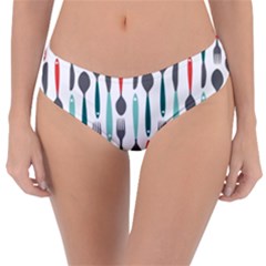 Spoon Fork Knife Pattern Reversible Classic Bikini Bottoms by Sapixe