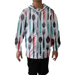 Spoon Fork Knife Pattern Hooded Wind Breaker (kids) by Sapixe