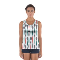 Spoon Fork Knife Pattern Sport Tank Top  by Sapixe