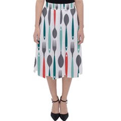 Spoon Fork Knife Pattern Folding Skater Skirt