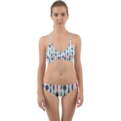 Spoon Fork Knife Pattern Wrap Around Bikini Set