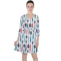 Spoon Fork Knife Pattern Ruffle Dress by Sapixe