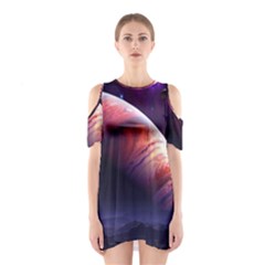 Space Art Nebula Shoulder Cutout One Piece