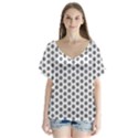 Abstract Pattern V-Neck Flutter Sleeve Top View1