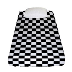 Checker Black And White Fitted Sheet (single Size) by jumpercat