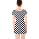 Checker Black and White Short Sleeve Bodycon Dress View2