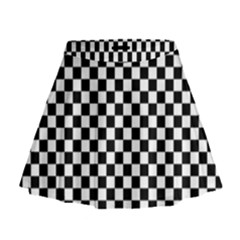 Checker Black And White Mini Flare Skirt by jumpercat