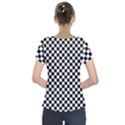 Checker Black and White Short Sleeve Front Detail Top View2