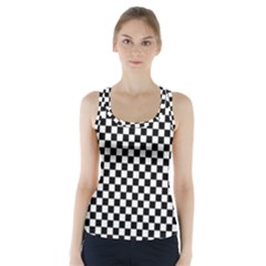 Checker Black And White Racer Back Sports Top by jumpercat