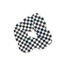 Checker Black and White Velvet Scrunchie View1