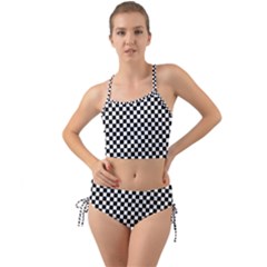 Checker Black And White Mini Tank Bikini Set by jumpercat