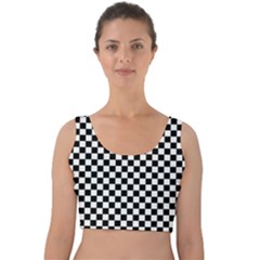 Checker Black And White Velvet Crop Top by jumpercat