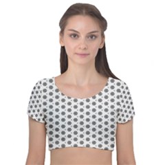 Abstract Pattern 2 Velvet Short Sleeve Crop Top  by jumpercat