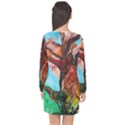 Big Coral Tree Long Sleeve Chiffon Shift Dress  View2