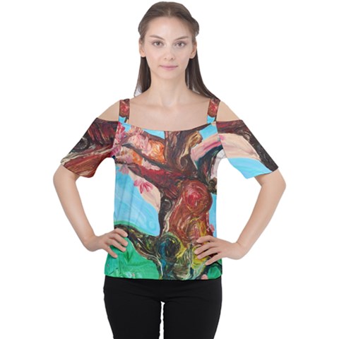 Big Coral Tree Cutout Shoulder Tee by bestdesignintheworld